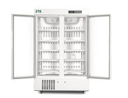 Double Glass Door Pharmacy Grade Refrigerator With LED Interior Light