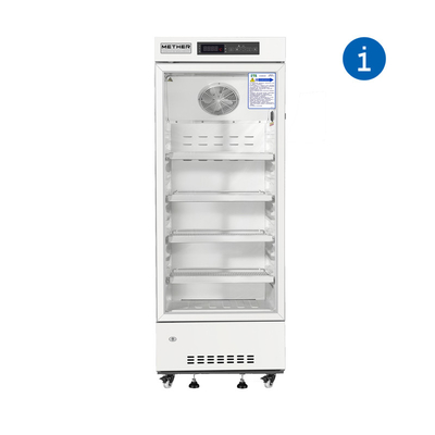 2-8 Degree Real Force Air Cooling 226L Vertical Stand Medical Vaccine Refrigerator Sprayed Steel