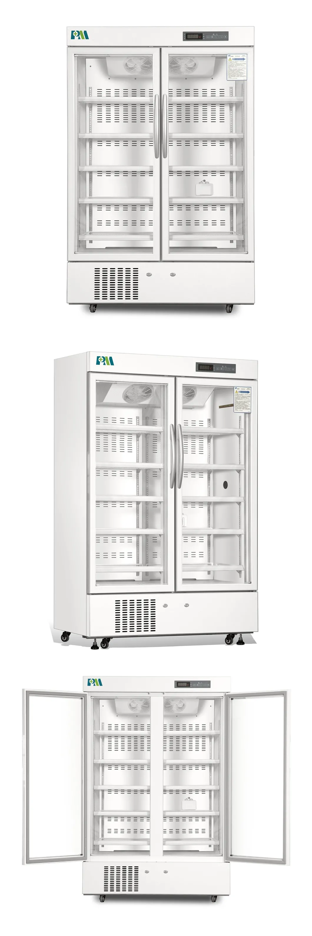 Large Capacity 1006L Side by Side Vertical Stand Medical Pharmacy Vaccine Refrigerator 2-8 Degrees