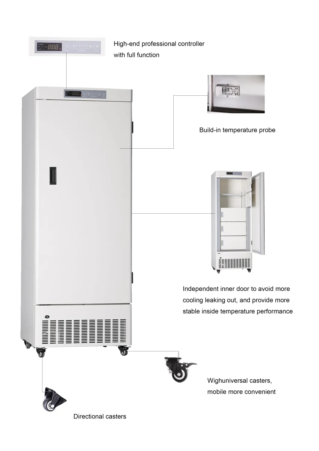 Pharmacy Refrigerator with 4 Inner Door 268 Liter