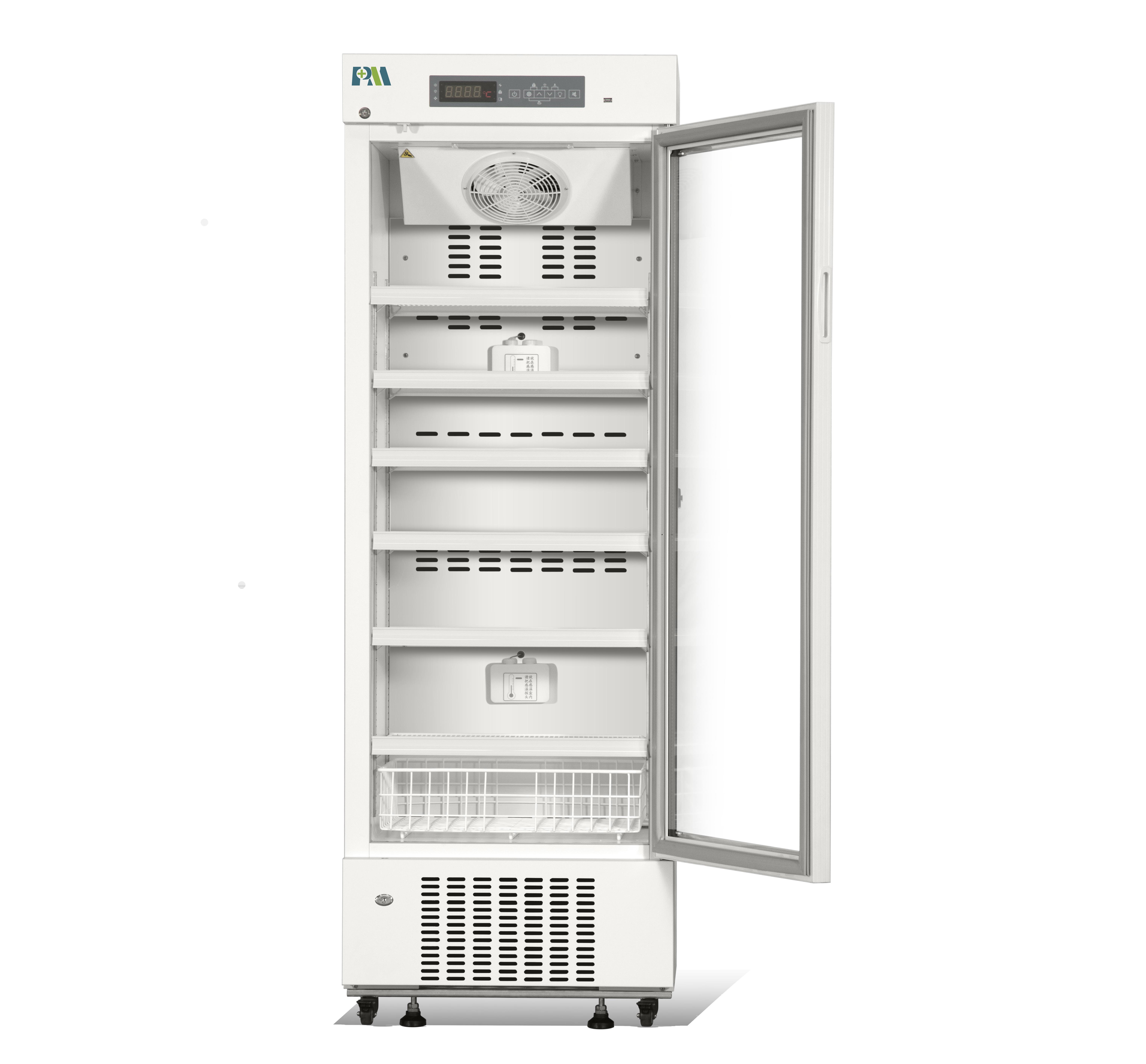 Air-Cooling System 2~8 Degree +315L Glass Door Pharmacy and Medical Refrigerator with USB Port and Test Hole