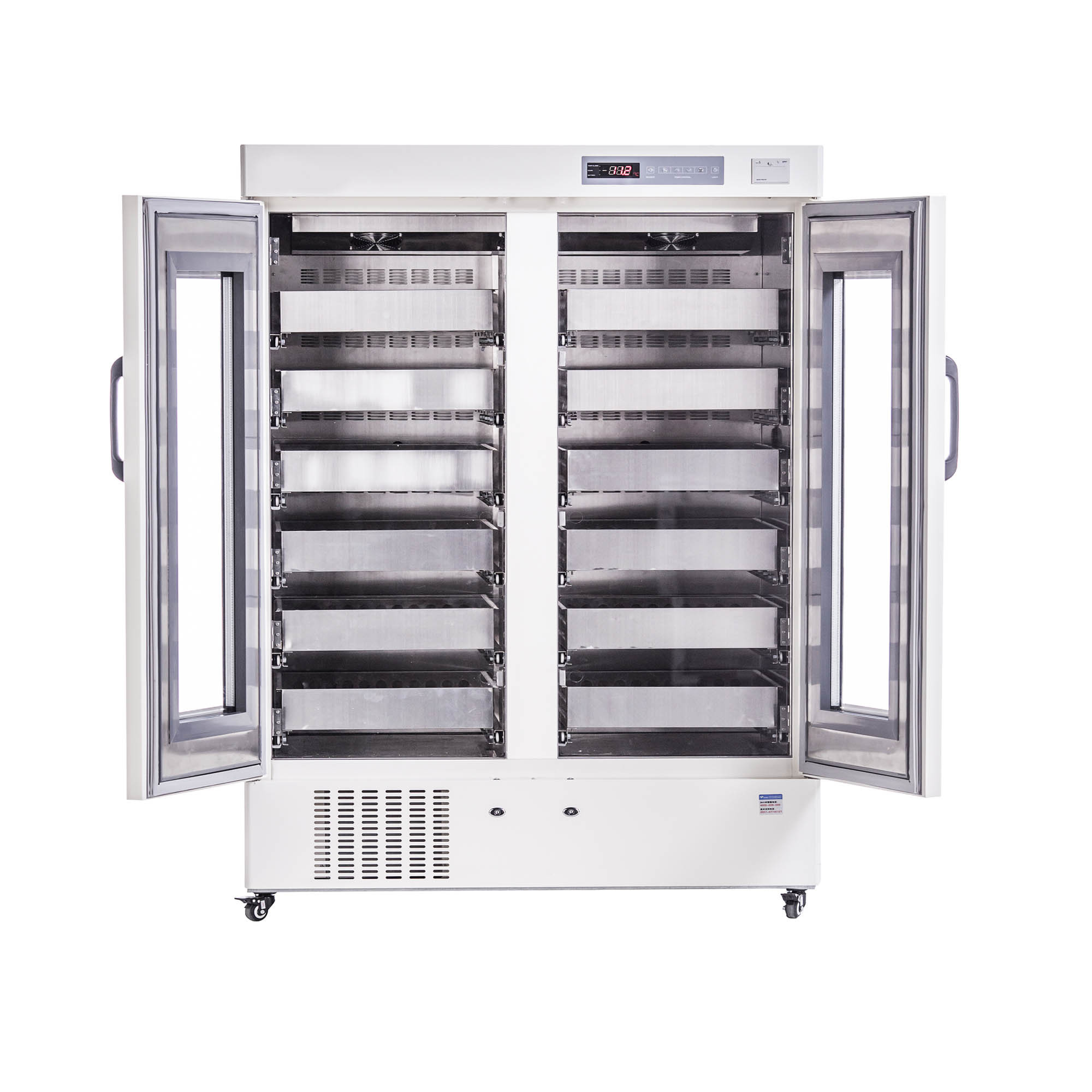 4 Degrees Stainless Steel Vertical Hospital Blood Bank Refrigerator 1008 Liter