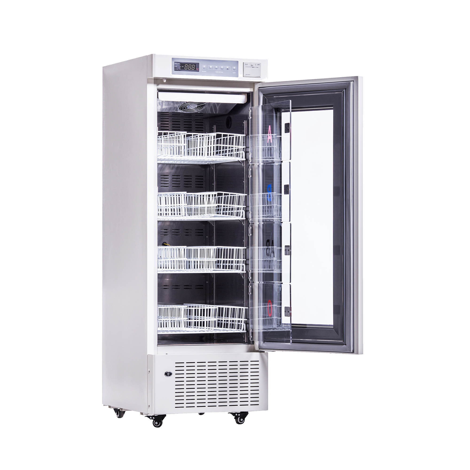 Blood Bank Refrigerators with Forced Air Cooling MBC-4V208 and powder coated basket