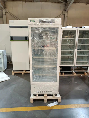Color Sprayed Steel  2-8 Degree Biomedical Pharmaceutical Refrigerator 226L Single Glass Door With Alarm