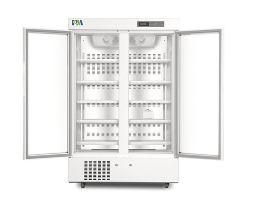 2-8 Degrees Double Glass Door Pharmacy Vaccine Storage Freezers Medical Grade Refrigerator