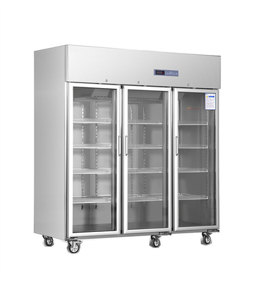 2-8 Degree Stainless Steel 1500L Pharmacy Medical Refrigerator 3 Glass Doors
