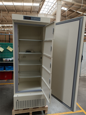 Minus 25 Degrees 328L steel Upright Medical Deep Freezer with PU castors and steel shelves for vaccine storage