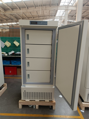 Energy Saving -40 Degrees 278L spayed steel Upright Medical Deep Freezer with ABS drawers