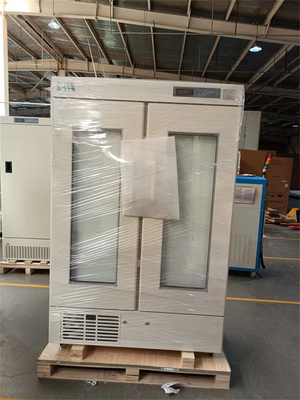 658 Liter Double Glass Door Blood Bank Refrigerators with blood basket with sprayed coated outside