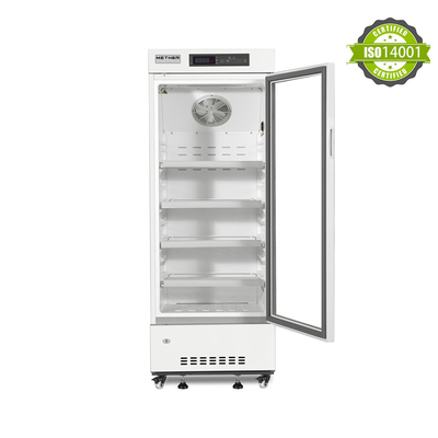 2-8 Degree Vertical Hospital Laboratory Medical Grade Refrigerator 226L with Single Glass Door High Quality