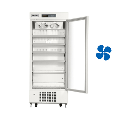 Microprocessor Temperature Controller Medical Pharmacy Refrigerator With Heated Glass Door 416L