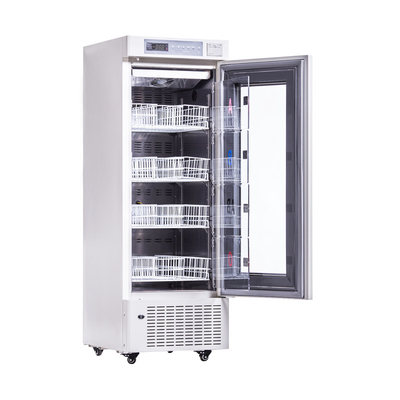 Portable Hospital Blood Bank Refrigerator Cabinet With Heating Foam Glass Door 208L