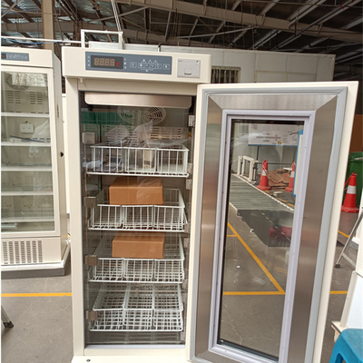 Portable Hospital Blood Bank Refrigerator Cabinet With Heating Foam Glass Door 208L