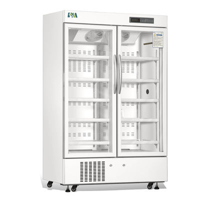 High Quality Double Glass Door Vaccine Storage Pharmacy Refrigerator With LED Interior Light