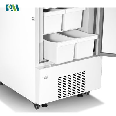 Minus 25 Degrees 358 Liters Standing Deep Medical Vaccine Freezer With Two Independent Chambers 12 Drawers