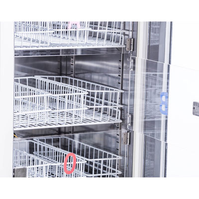 208L PROMED Upright Medical Blood Bank Refrigerators With Heating Foam Glass Door Auto Frost