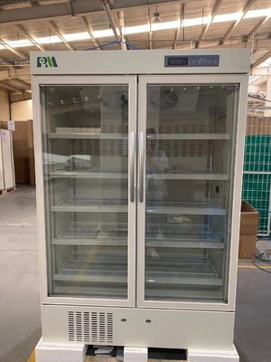 2-8 Degree Two Glass Door Biomedical Pharmacy Refrigerator with LED Interior Light