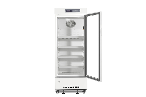 Color Sprayed Steel  2-8 Degree Biomedical Pharmaceutical Refrigerator 226L Single Glass Door With Alarm