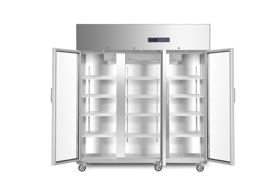 1500L 2 To 8 Degree High Quality Pharmacy Refrigerator R134a With Three Glass Doors